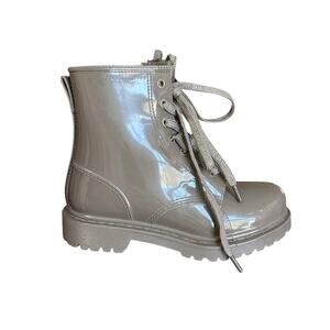 DKNY Women's Tilly Lace Up Rain Booties Size 6 Gray